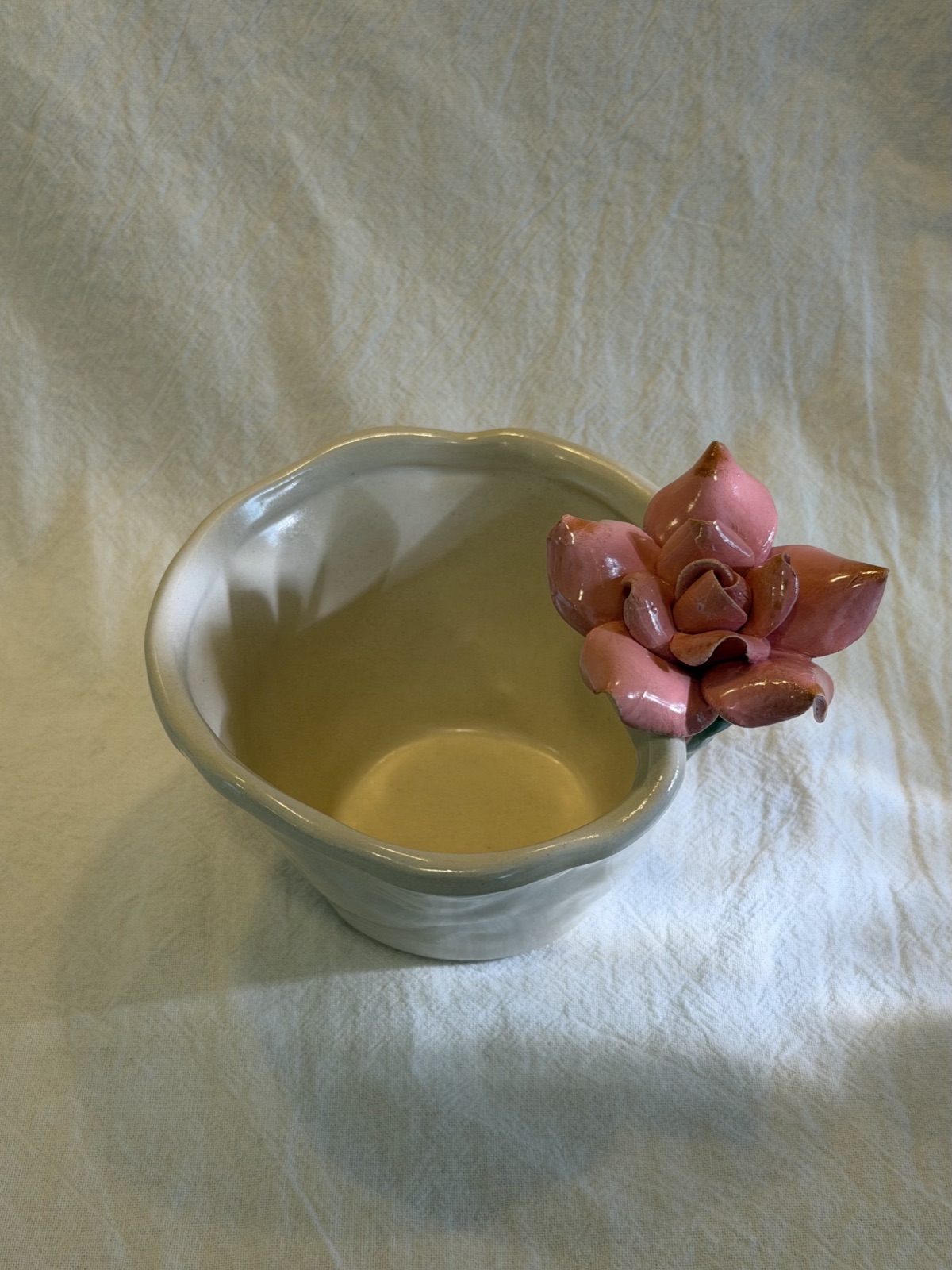 Handcrafted 3D Rose Ceramic Cup 7