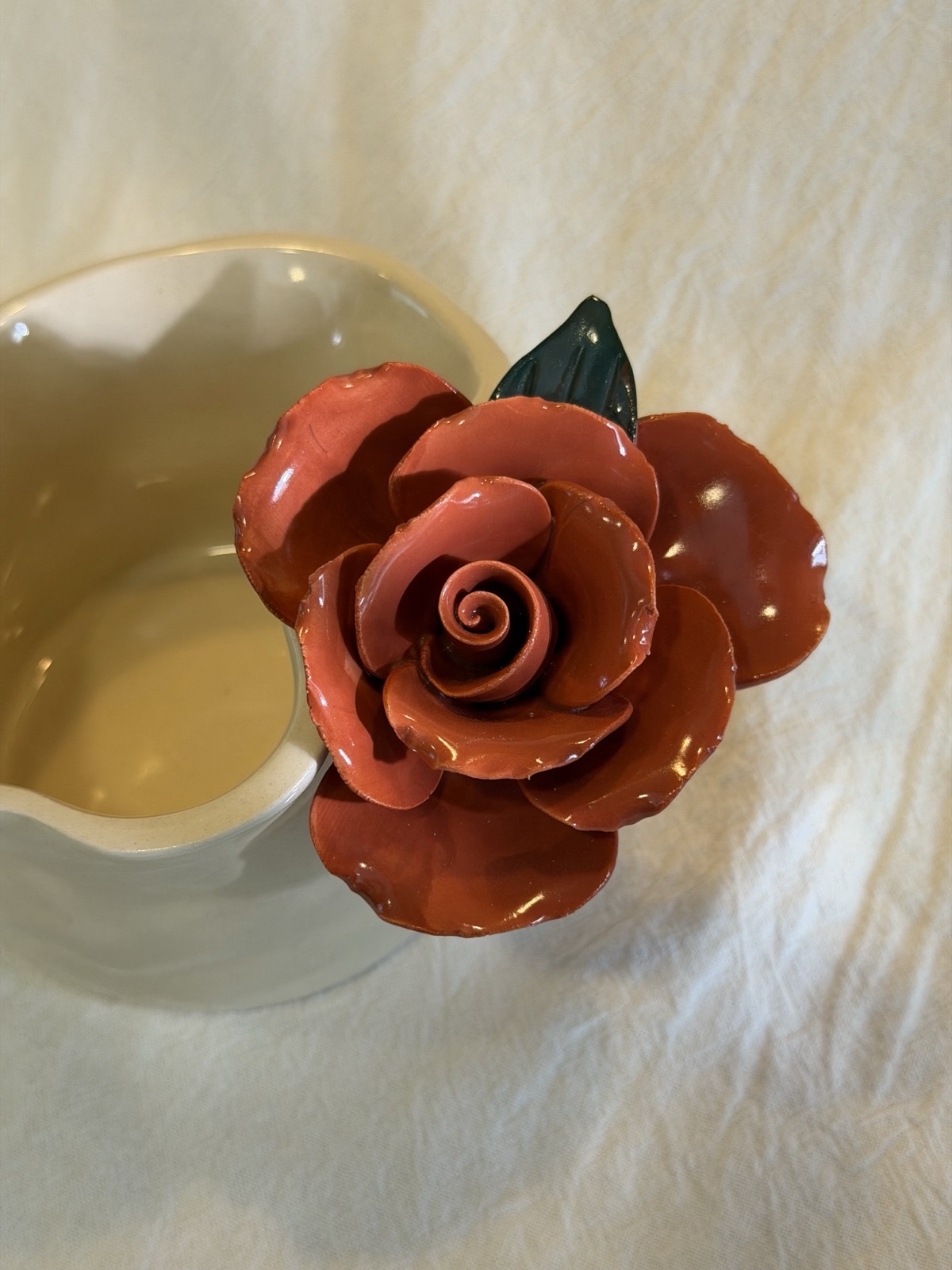 Handcrafted 3D Rose Ceramic Cup 4
