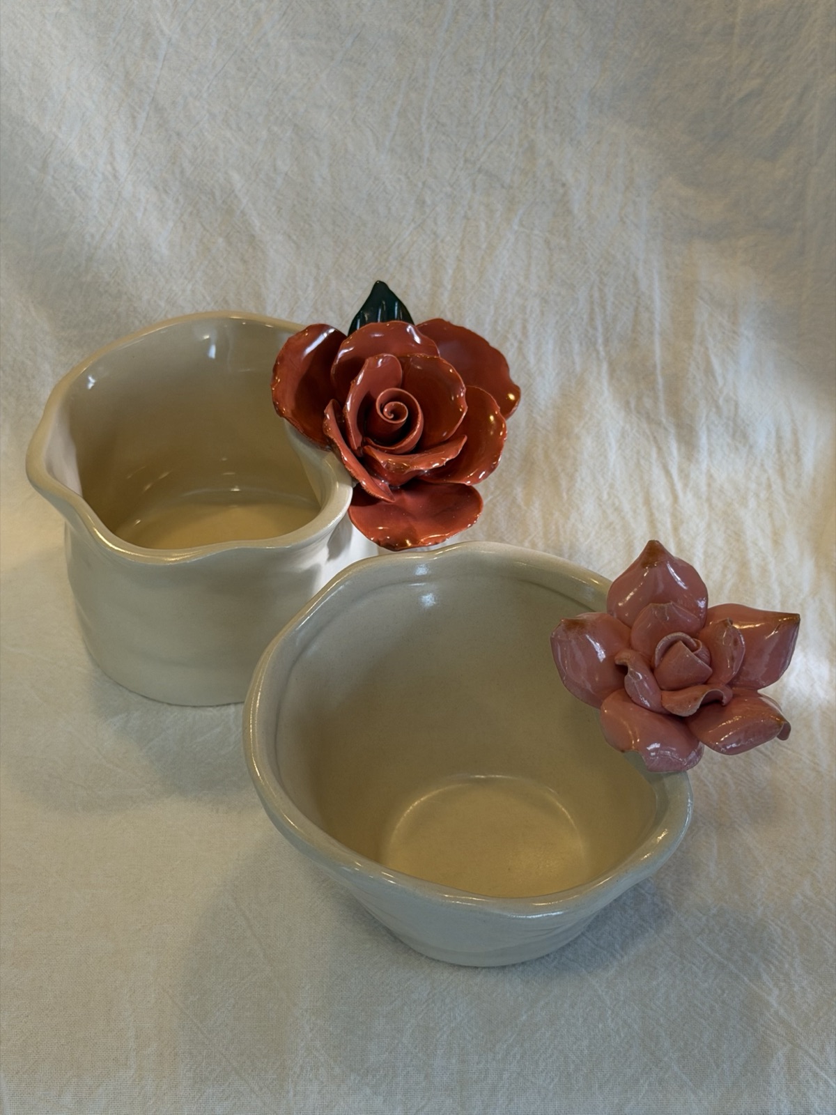 Handcrafted 3D Rose Ceramic Cup
